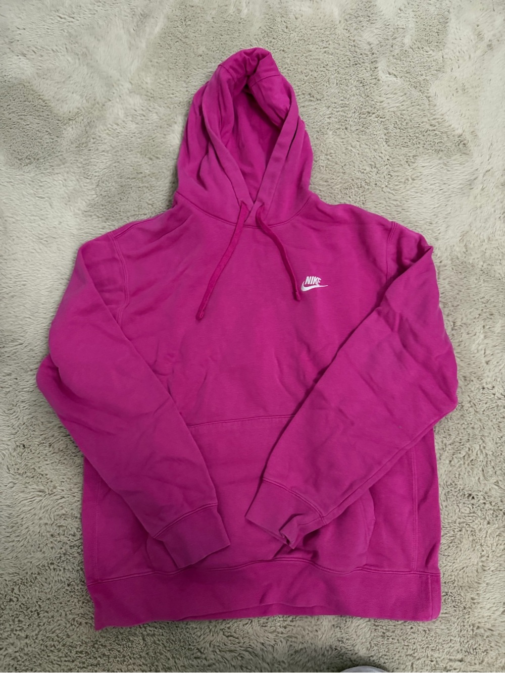 Nike Fuchsia Pullover Hoodie with Swoosh Tag